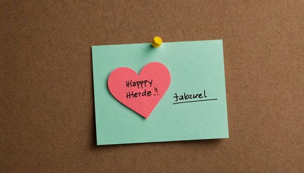 Un post-it personnalisé en cœur pour des messages affectueux